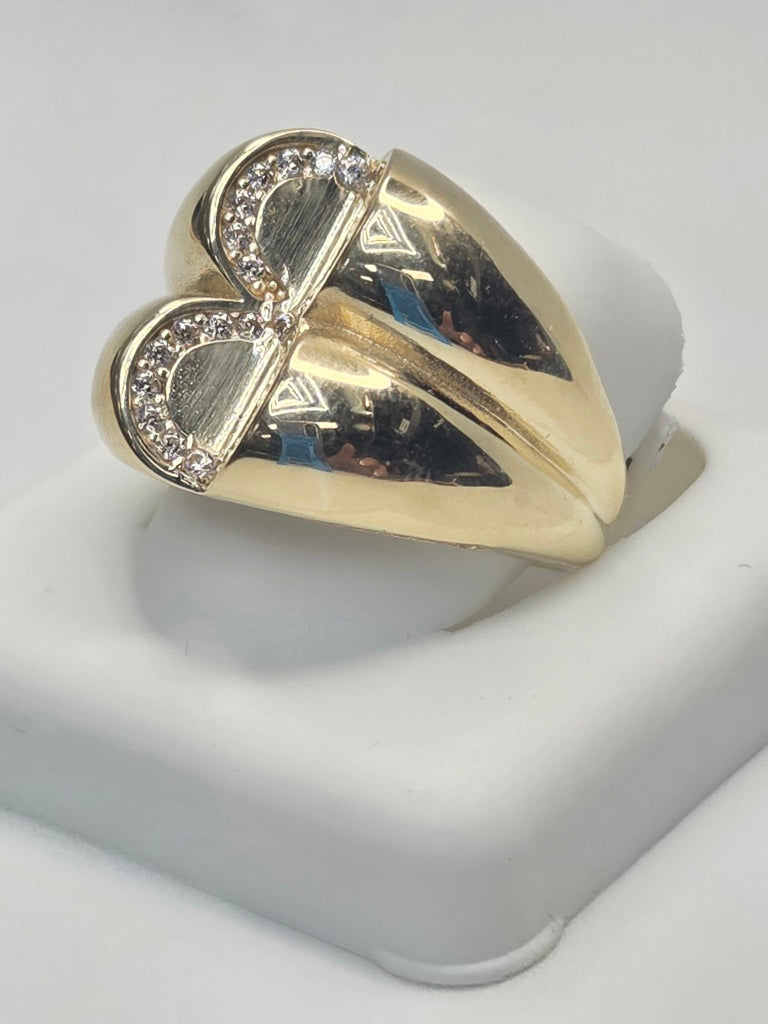 10KT MODERN ABSTRACT DESIGN WOMAN'S RING Size 8 Weigth 3.3GR