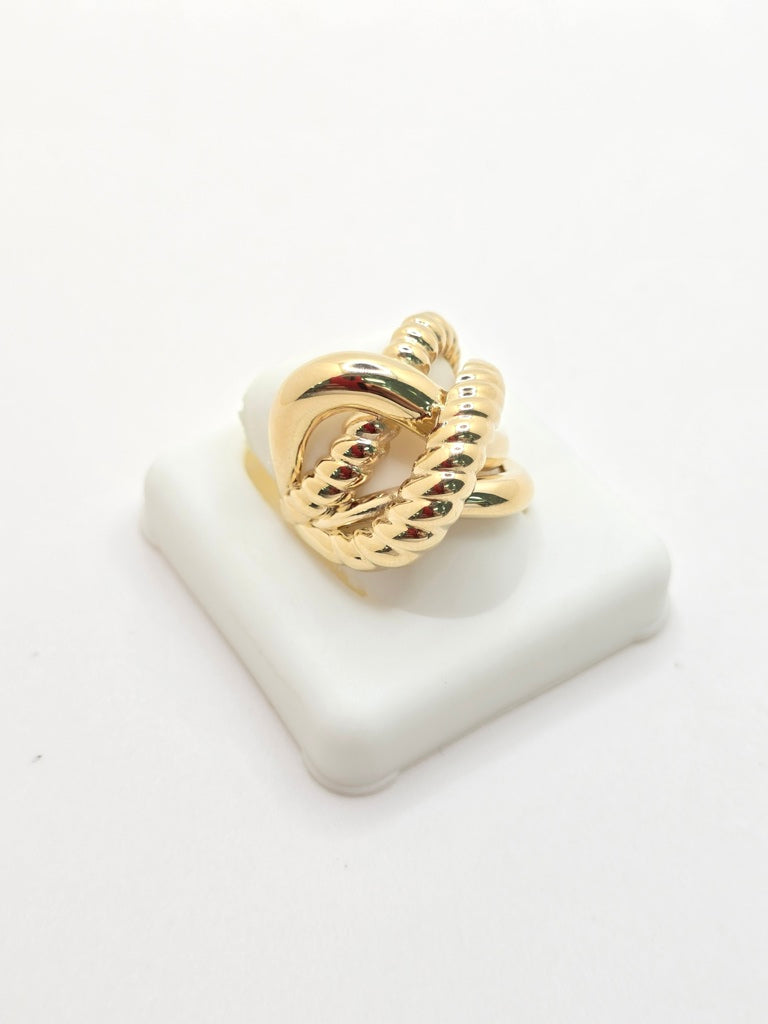 14KT MODERN INFLATED INTERTWINED HOOPS RING Size 8 Weight 3.5GR