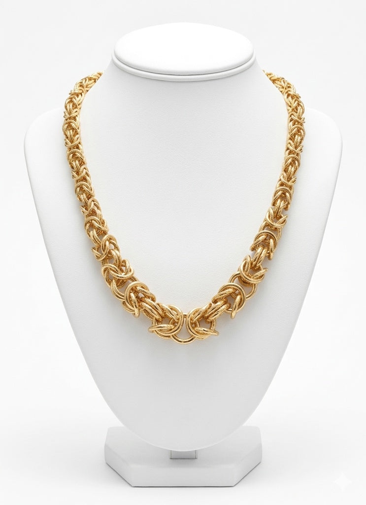 10KT DEGRADING BYZENTINE NECKLACE Size 18INCH Weight 38GR