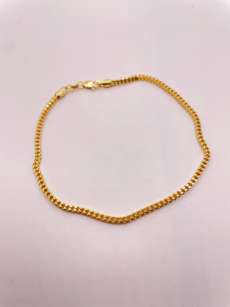 10KT SOLID FRANCO BRACELET Size 8INCH 2MM Weigth 4.7GR