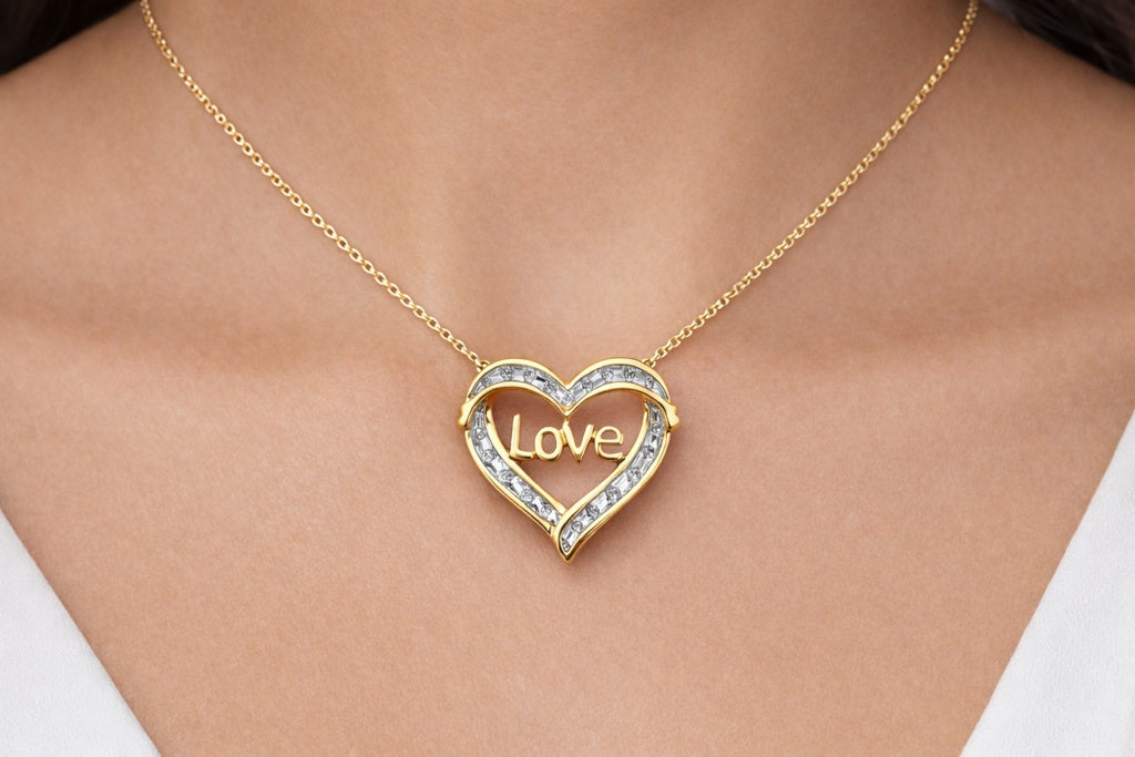 10KT LOVE INSIDE HEART PENDANT Size  Weigth 1.8GR