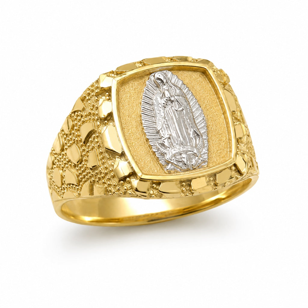 10KT RING OF THE VIRGIN OF GUADALUPE IN TWO TONES Size 10.5 Weight 4.8GR