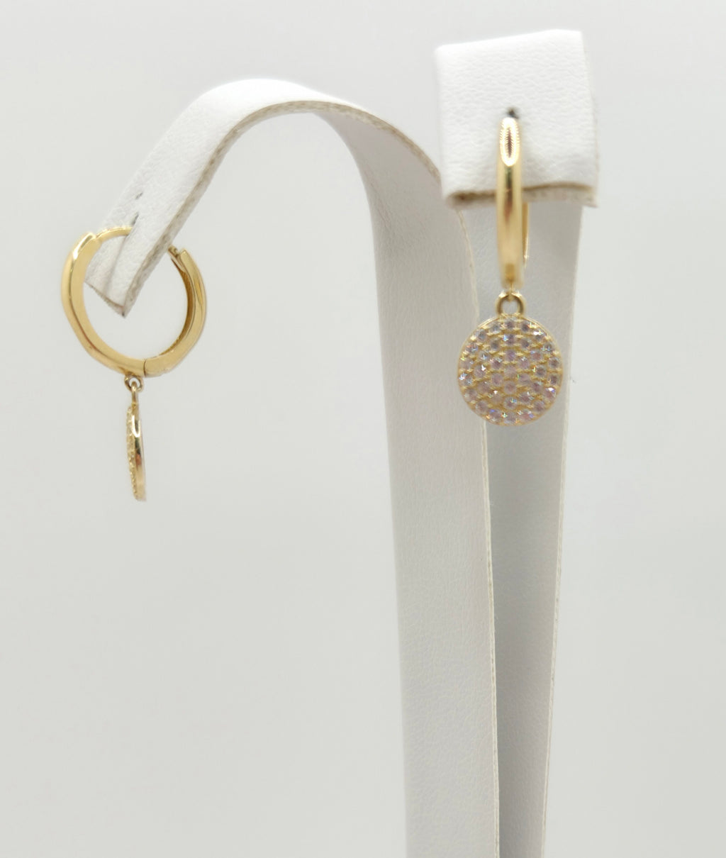 10KT DELICATE CZ ROUND PENDANTS EARRINGS Weight 1.8GR