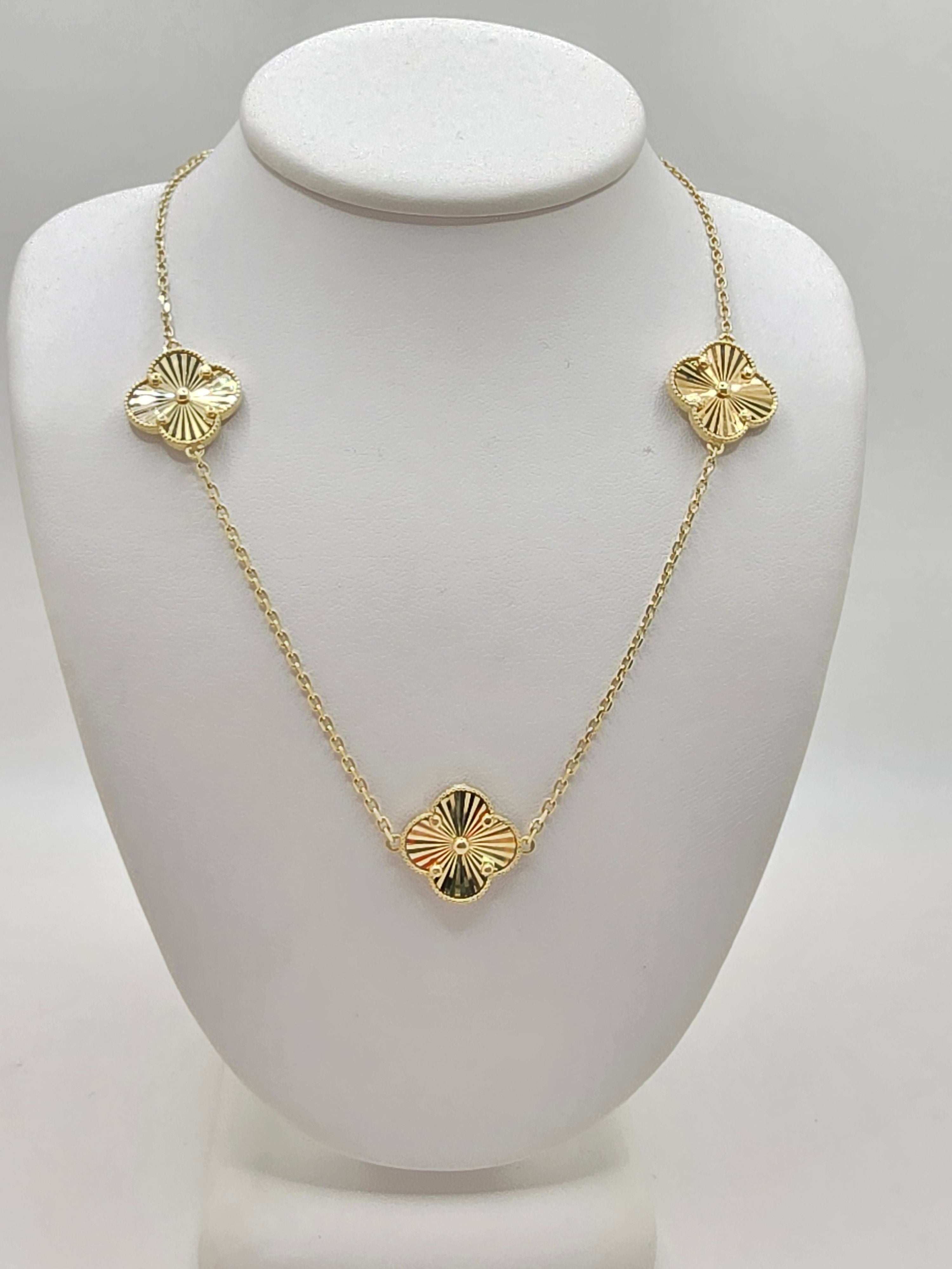 10KT FLOWER CHAIN Size 16INCH Weigth 6.7GR