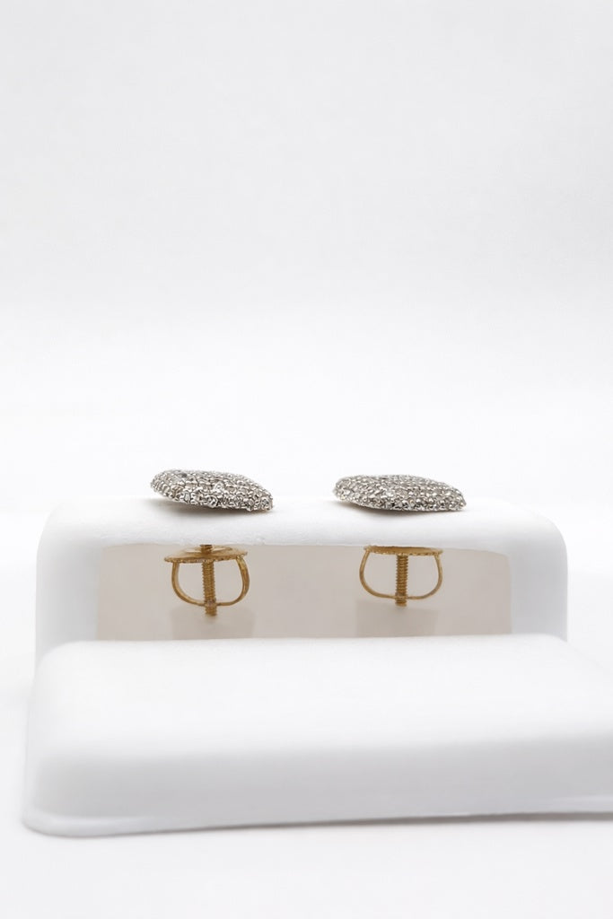 14KT SQUARE FLAT DESIGN NATURAL DIAMOND EARRINGS