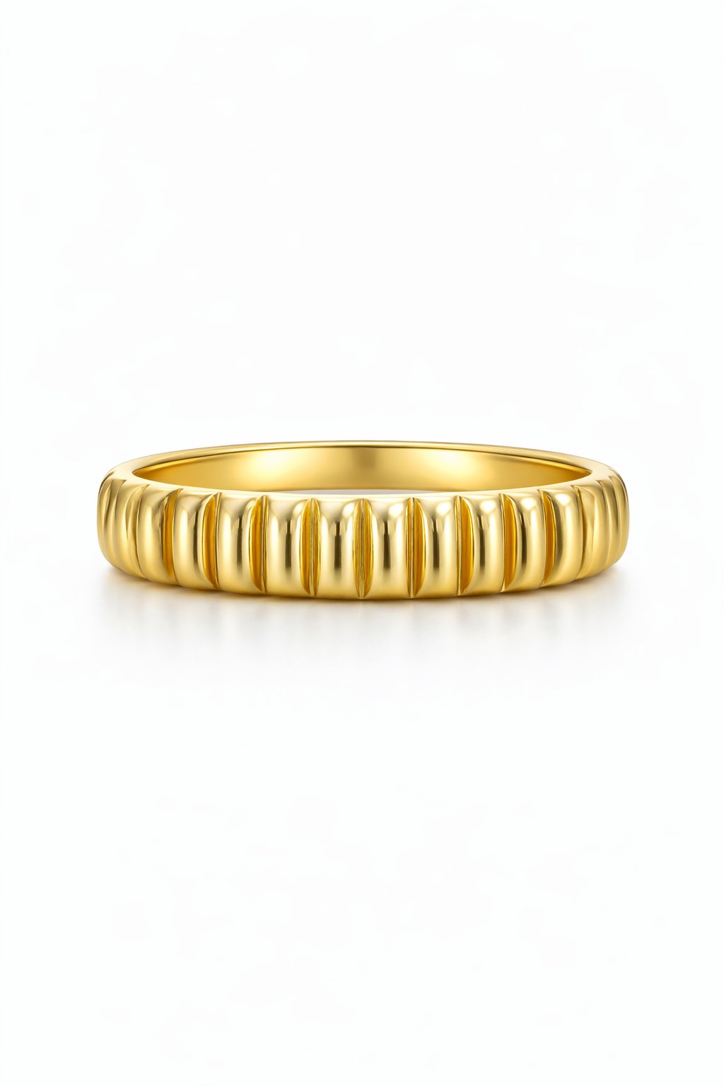 14KT MODERN DETAIL RING Size 7 Weight 3.6GR