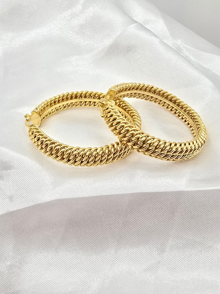 14KT PRINCESSA STYLE HOOPS EARRINGS Size 7.5MM Weight 10.5GR