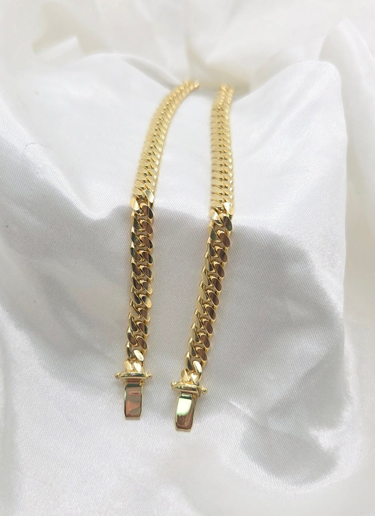 10KT SOLID MIAMI CUBAN BRACELET Size 4MM 7INCH Weight 9GR