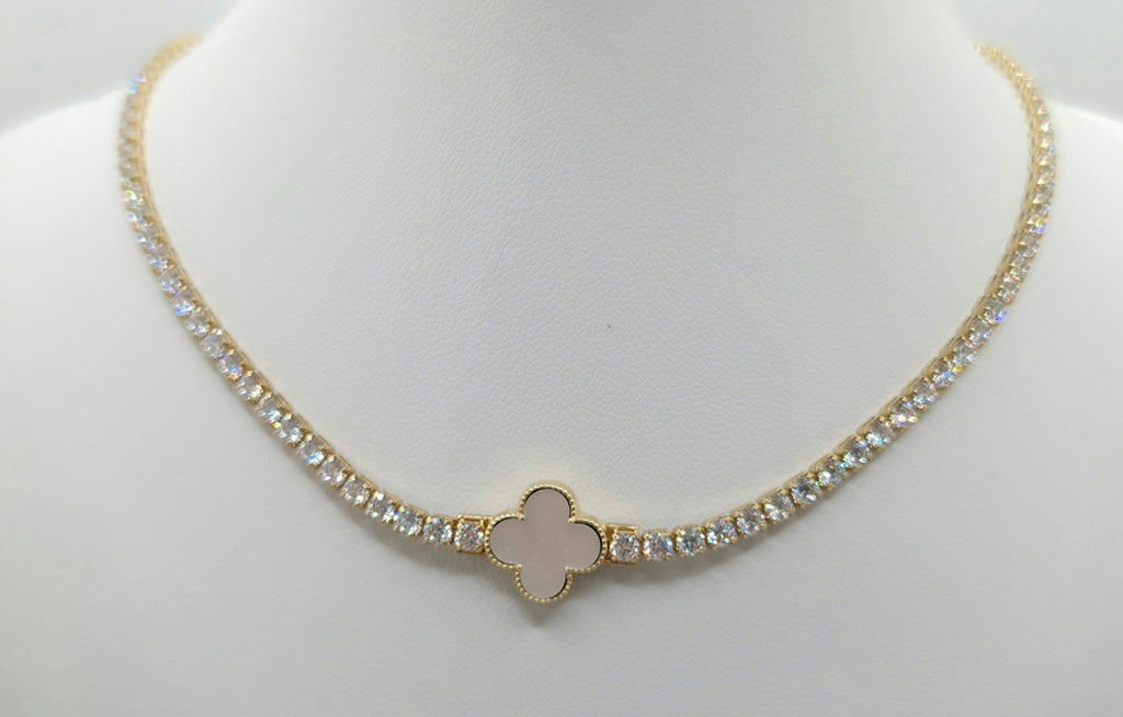 10KT FLOWER NECKLACE Size 18INCH 3MM Weigth 15.2GR