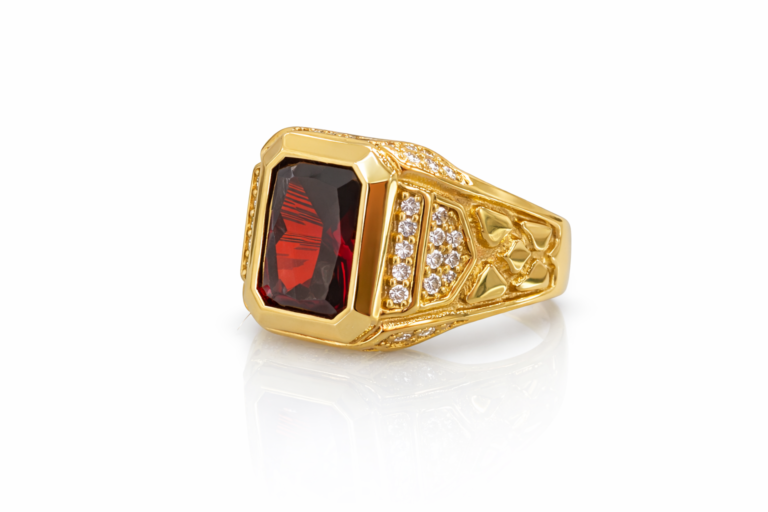 14KT NUGGET BROWN STONE  RING Size 10 Weight 8.1 GR