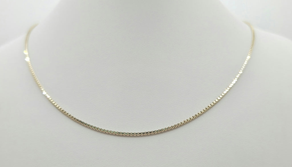 10KT BOX CHAIN Size 16INCH 1.1MM Weight 3.1GR