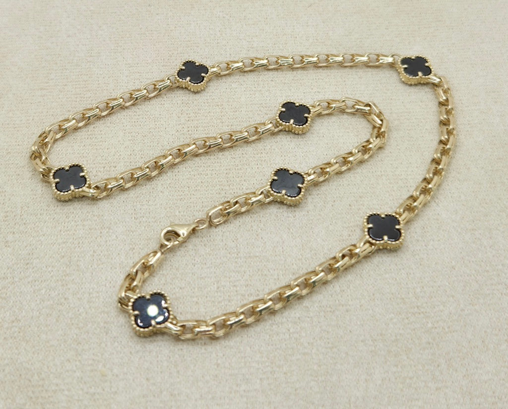 10KT BLACK CHINO LINK NECKLACE Size 4.5MM 16INCH Weight 16.2GR