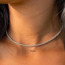 925 9CTW MOISSANITE TENNIS CHAIN Size 16INCH 3MM