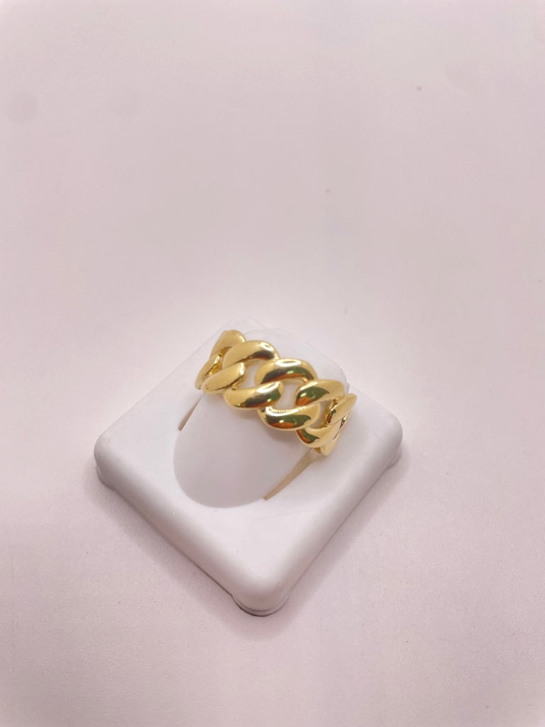 10KT MODERN PLAIN LINK STYLE RING Size 10.5 Weight 5.96GR