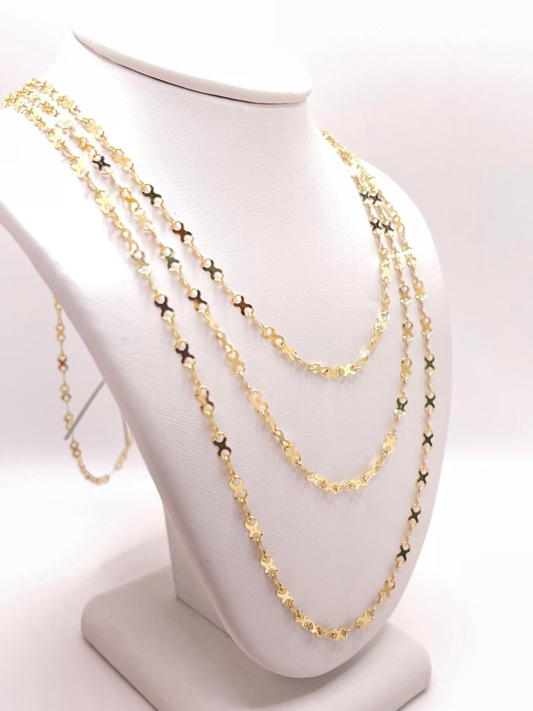 10KT FIGURE EIGHT LINK CHAIN  Size 18INCH 2.5MM Weight 1.9GR