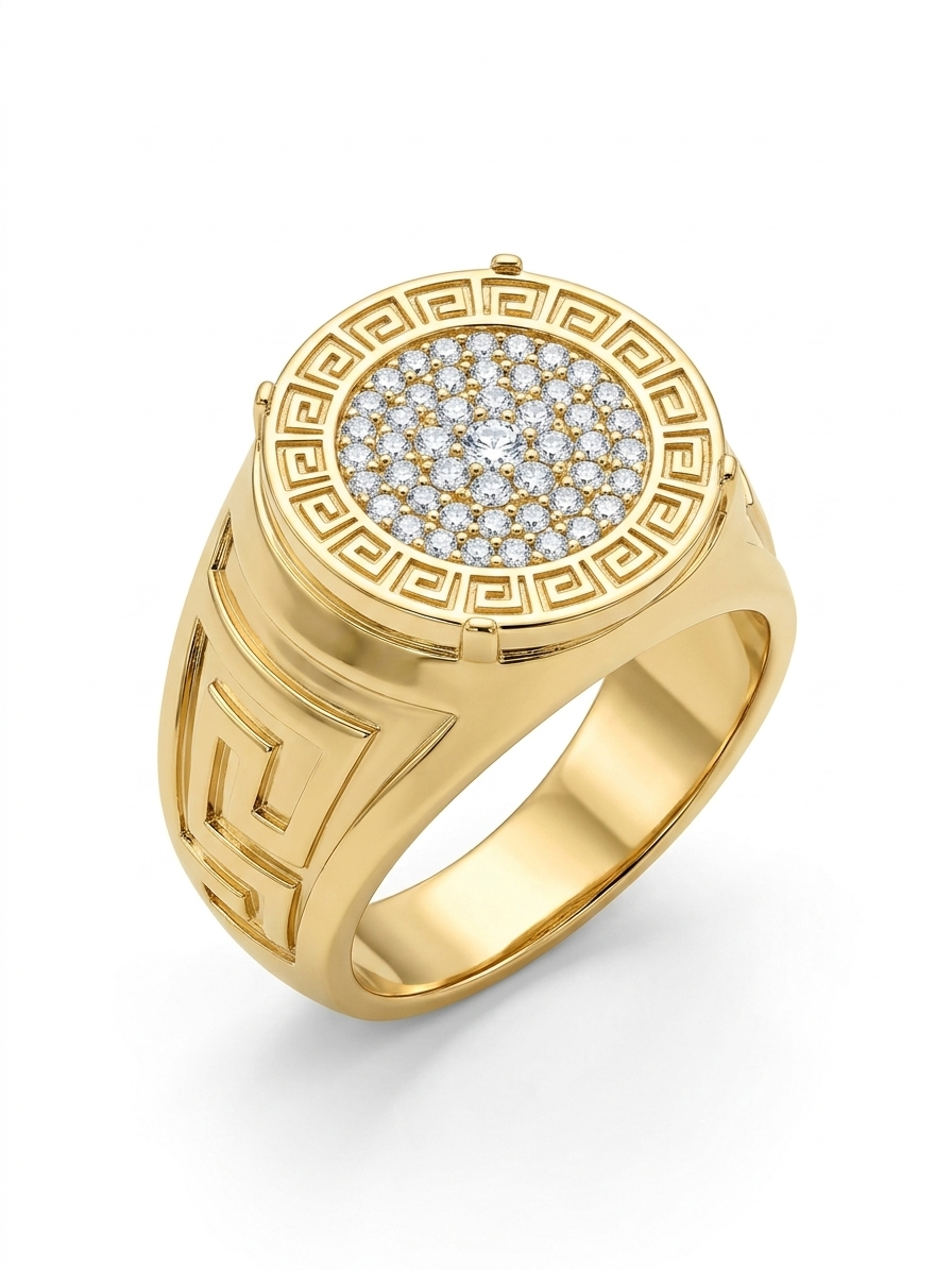 10KT GREEK RING Size 12.5