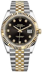 ROLEX WATCH DATEJUST TWOTONE 41MM 126333 Black
