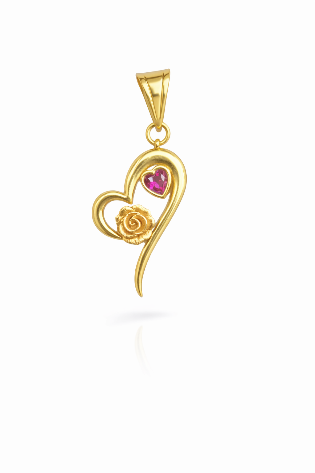 10KT ROSE INSIDE HEART PENDANT Size  Weigth 1.2GR