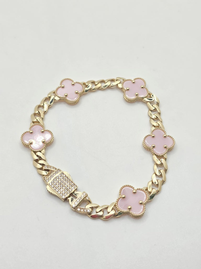 14KT FLOWER BRACELET Size 7INCH 6MM Weigth 12.5GR