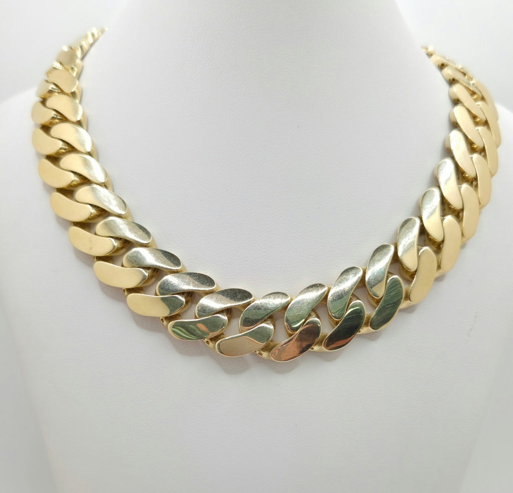 10KT SEMISOLID MIAMI CUBAN CHAIN Size 20INCH 16MM Weight 72.2GR