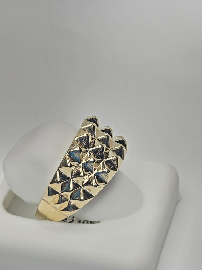10KT MODERN SMALL PYRAMIDS WOMAN'S RING Size 8 Weigth 2.4GR