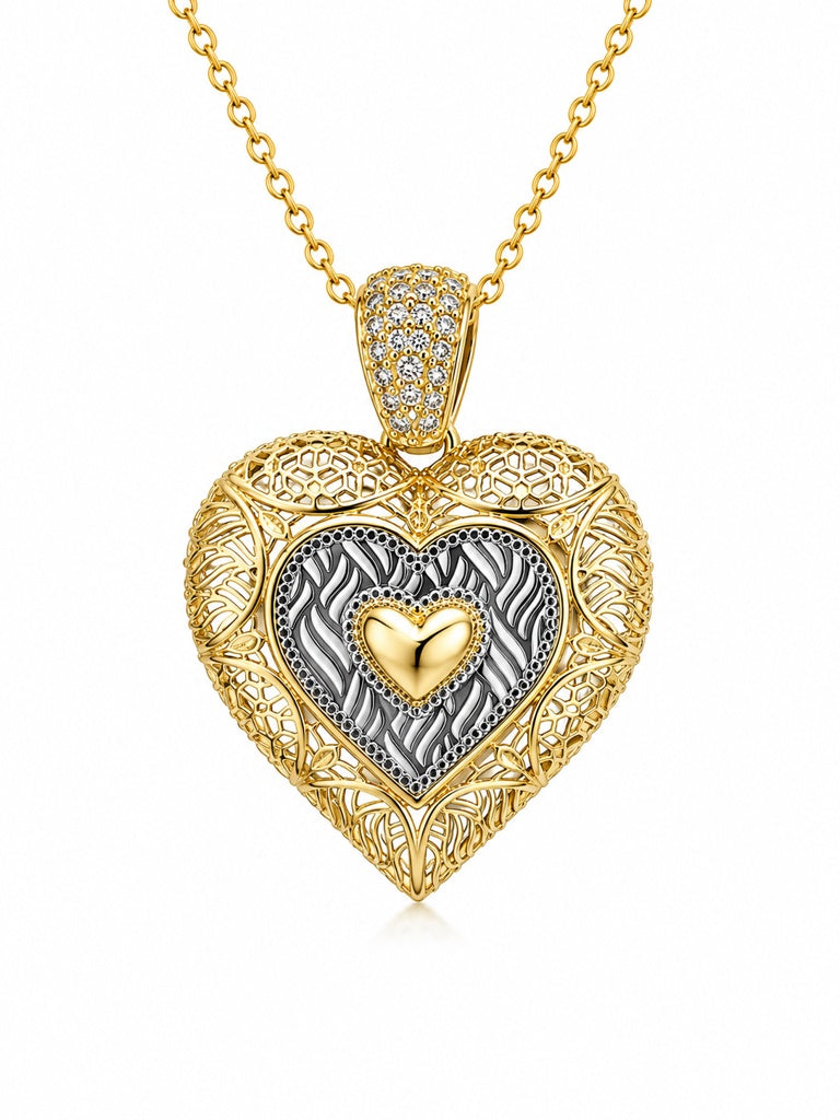 10KT PUFFY HEART PENDANT Size  Weigth 4GR