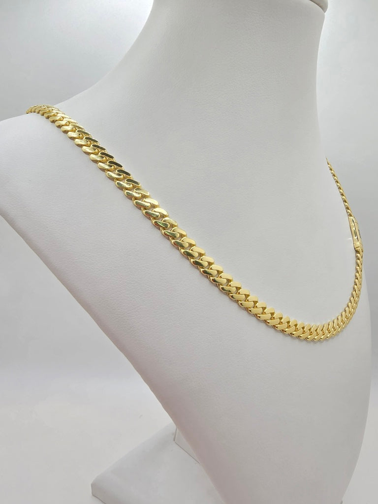 10KT CERTIFIED  PLAIN MONACO CHAIN Size 20INCH 6.5MM Weigth 14.2GR