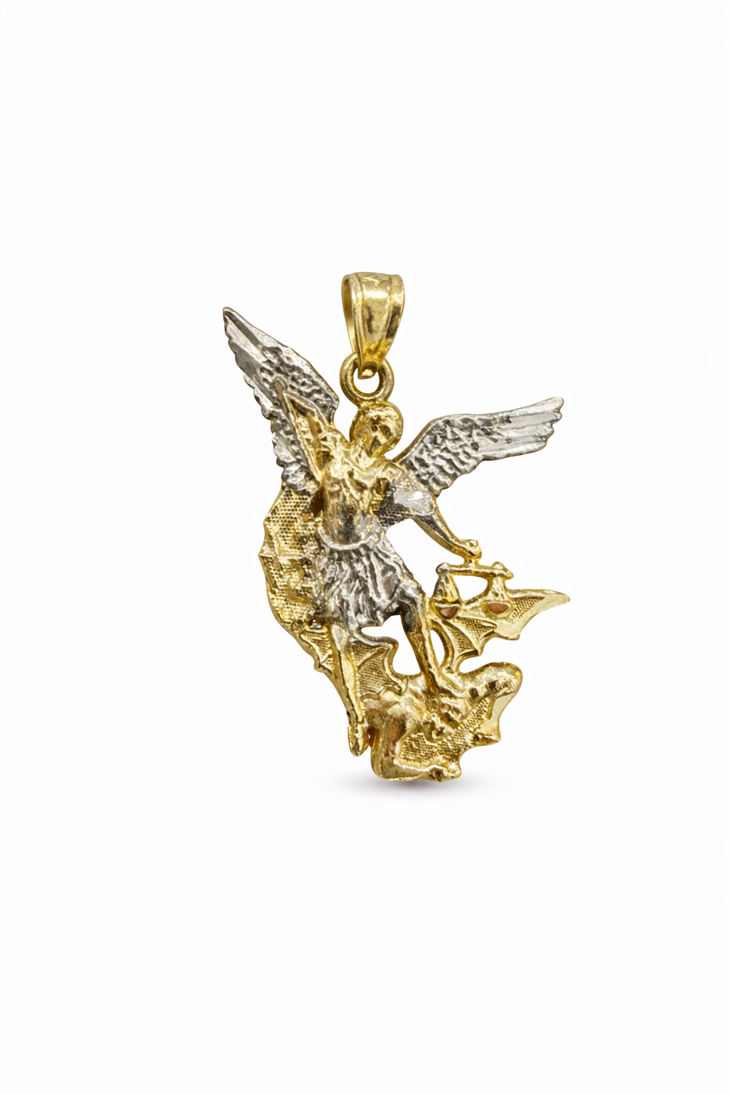 10KT SMALL TWO TONE SAN MIGUEL PENDANT Size SMALL Weigth 1.3GR