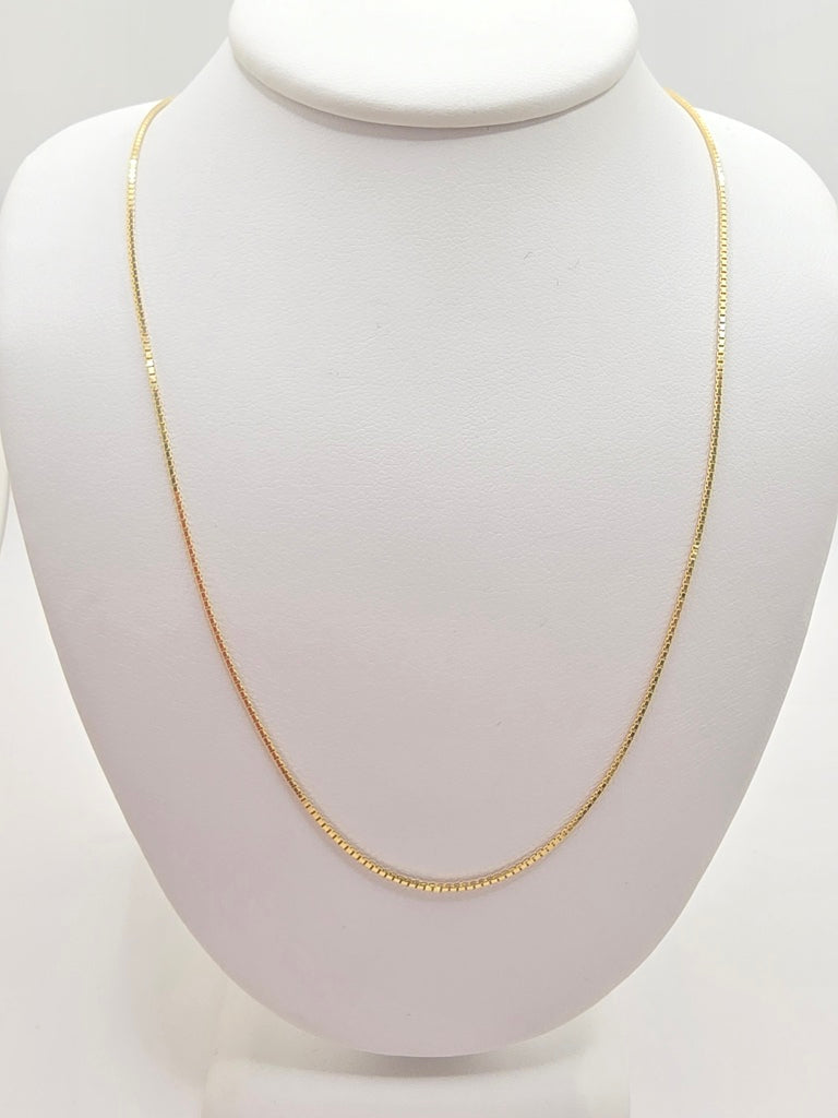 14KT BOX CHAIN  Size 18INCH 1.5MM Weight 2.5GR