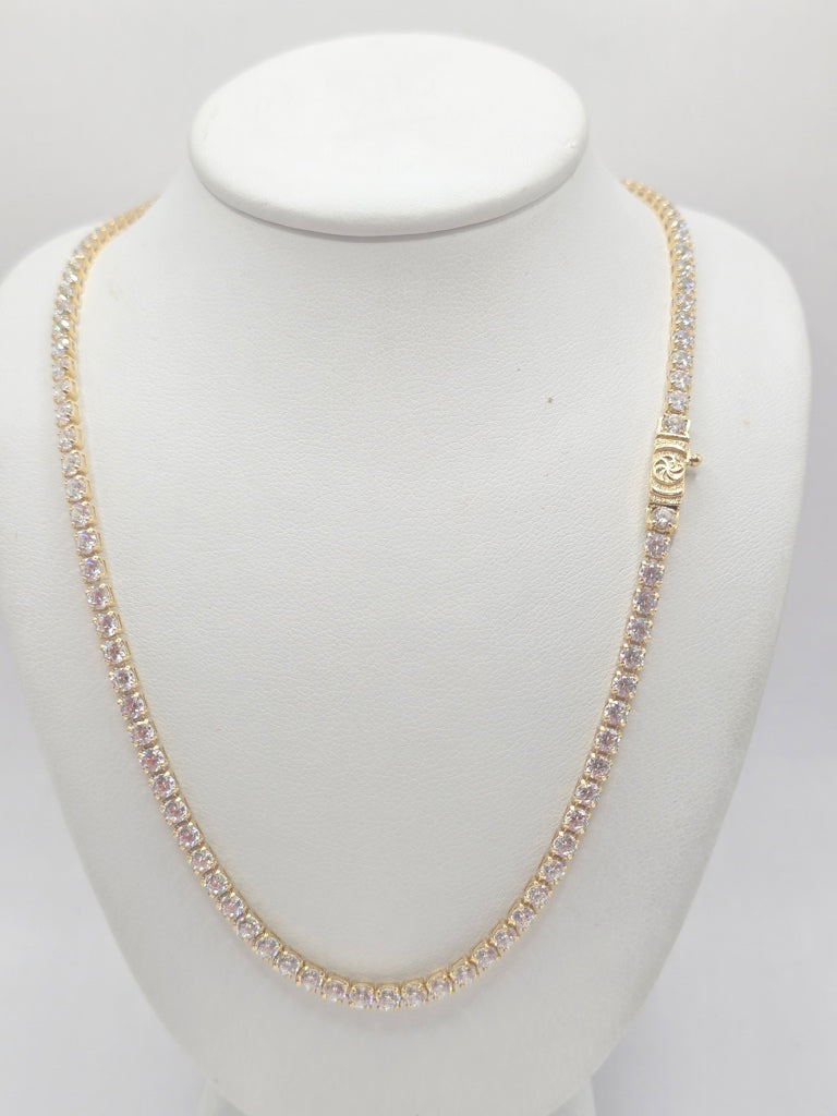 14KT CZ TENNIS CHAIN Size 3MM 18IN Weigth 11