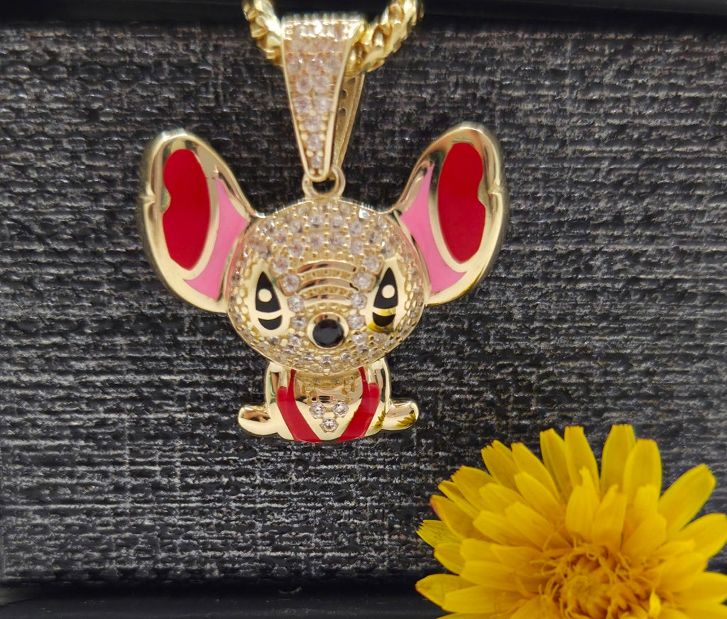 10KT CZ PINK STITCH PENDANT Weight 4.2GR