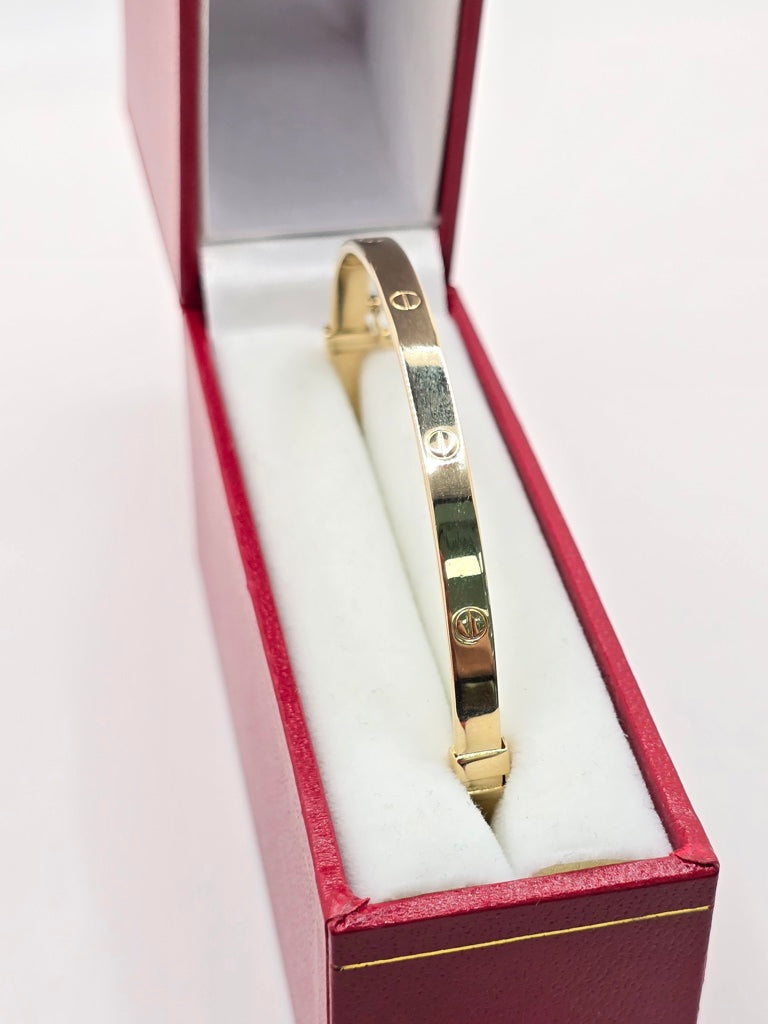 10KT YELLOW GOLD CARTI BANGLE Size 4MM Weight 5GR