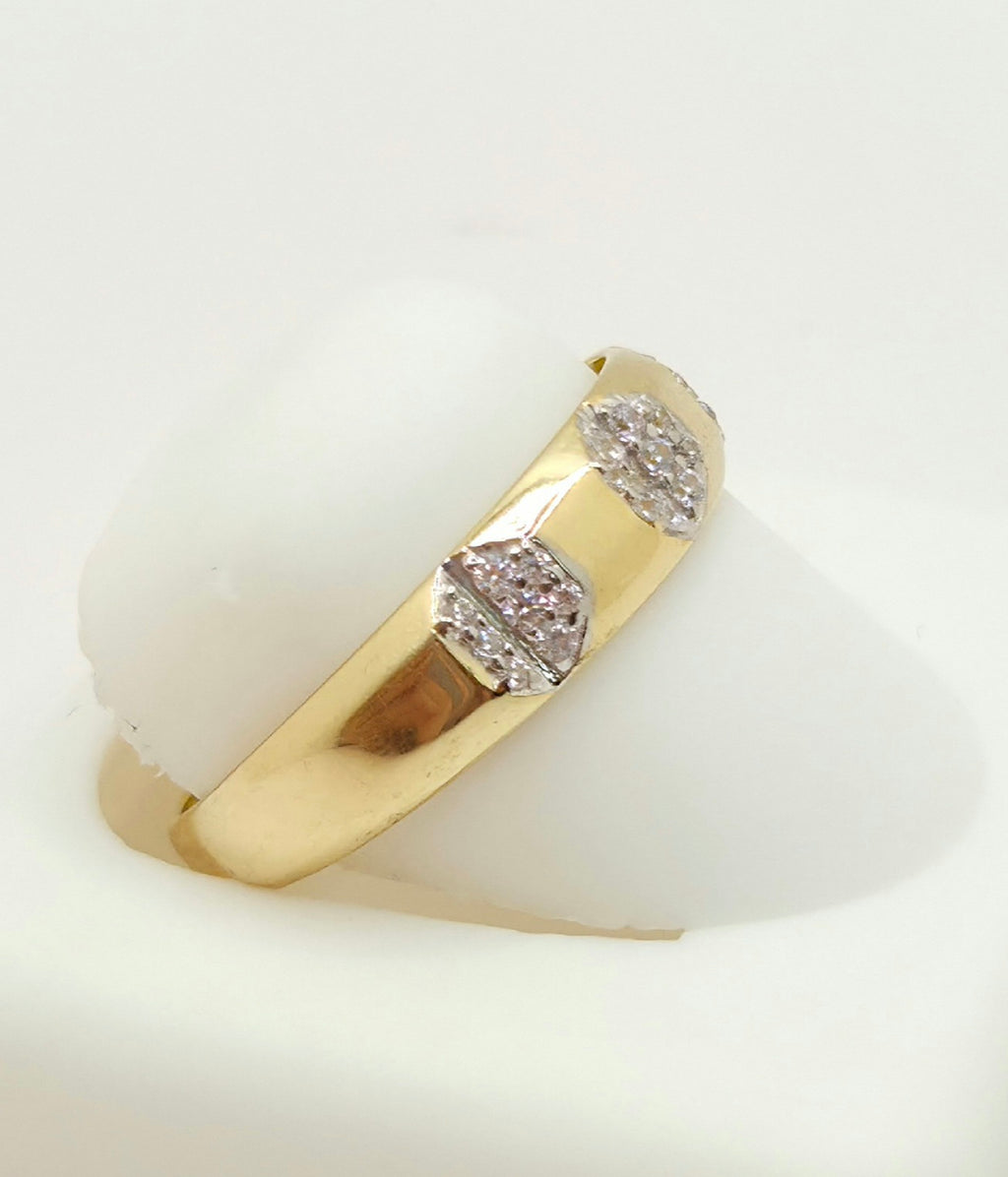 14KT CZ DELICATE MEN'S RING Size 10 Weight 1.7GR