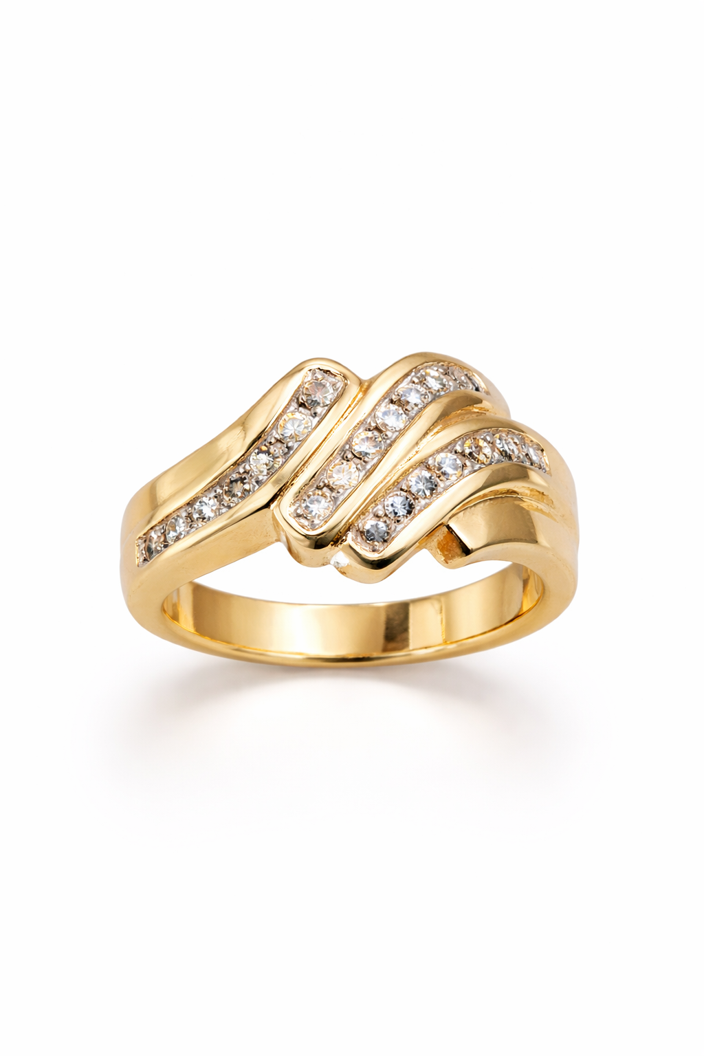 14KT SOLID DELICATE DIAMOND DETAILS WOMAN'S RING Size 6 Weight 7GR