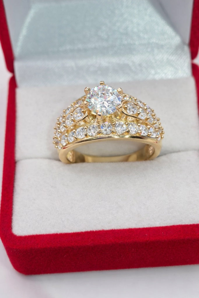 10KT ELEGANT ENGAGEMENT WOMAN'S RING Size 7 Weight 5.1GR