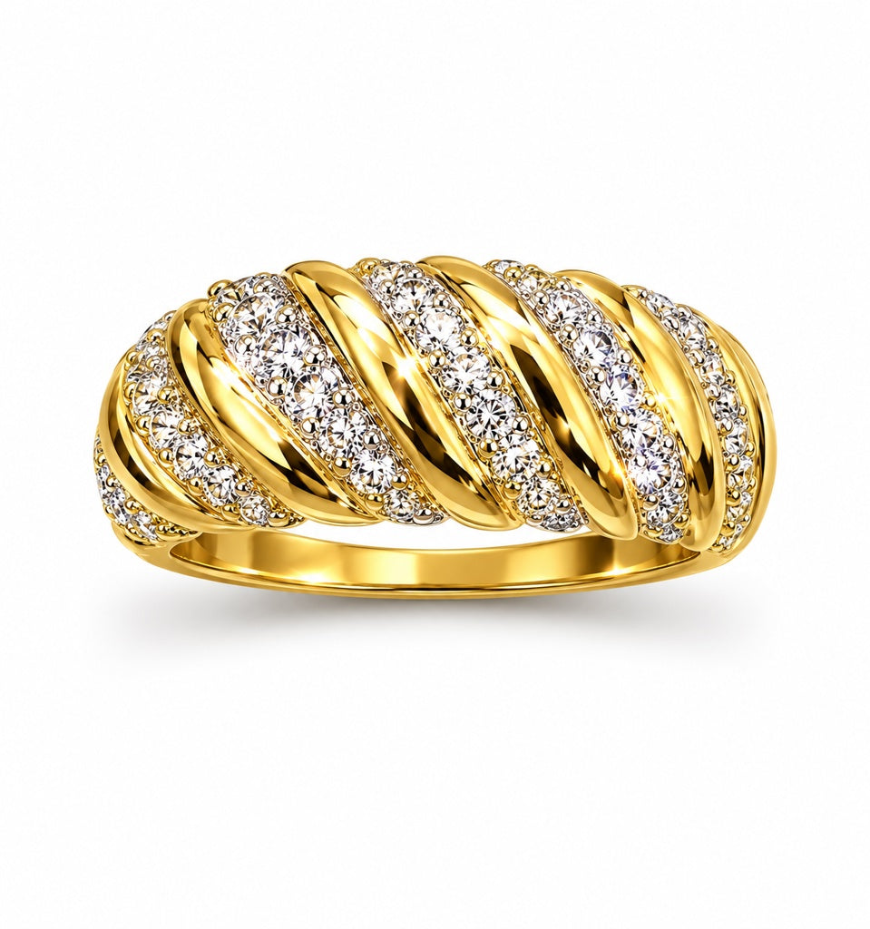 10KT CZ PUFFY RING Size 6.5-7 Weigth 2.5GR