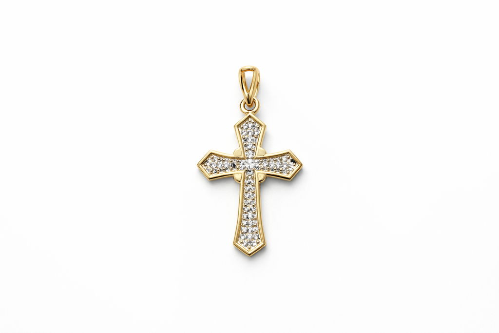 10KT DIAMOND CROSS PENDANT Weigth 1.5GR