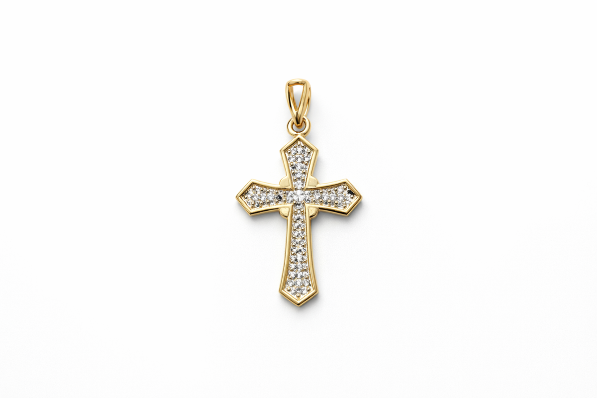 10KT DIAMOND CROSS PENDANT Weigth 1.5GR