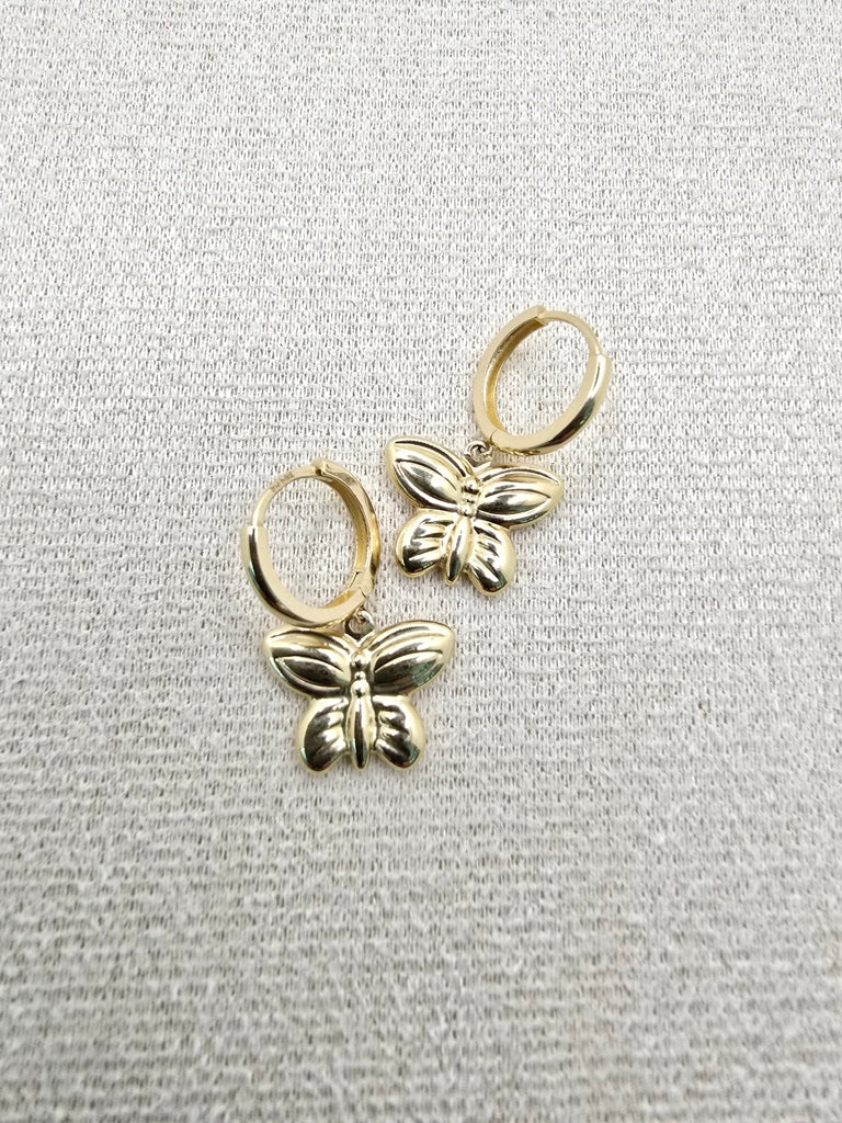 14KT BUTTERFLY PENDANT EARRING Weight 3GR