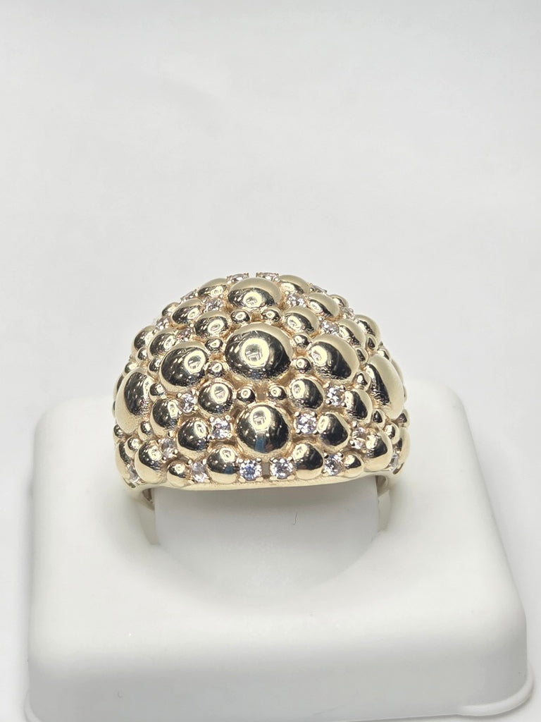 10KT MODERN CORN DESIGN WOMAN'S RING Size 8 Weigth 3.3GR