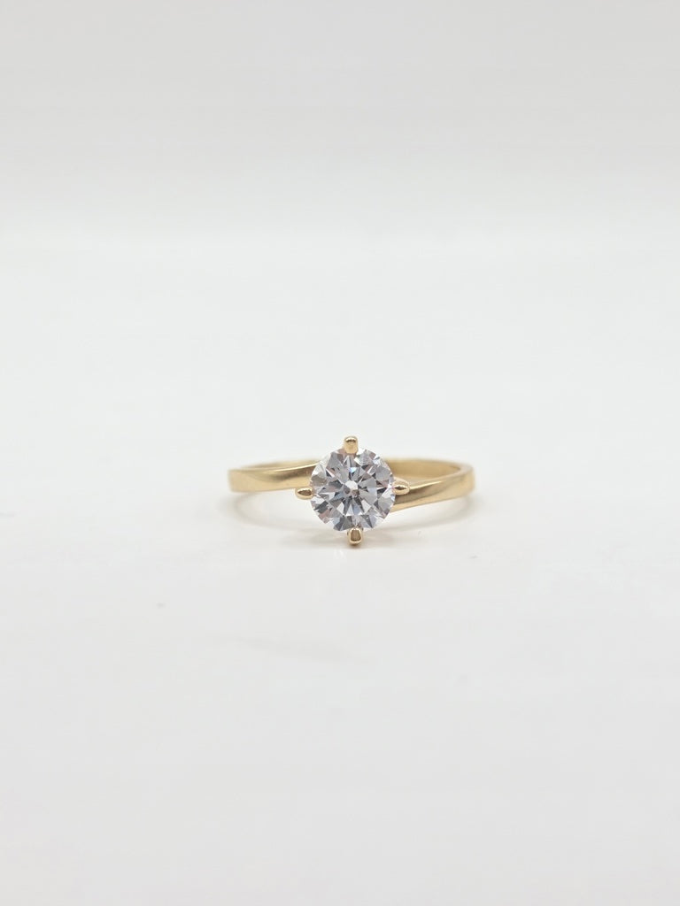 14KT CLASSIC AND DELICATE ROUND STONE PROMISE RING Size 7 Weigth 1.6GR