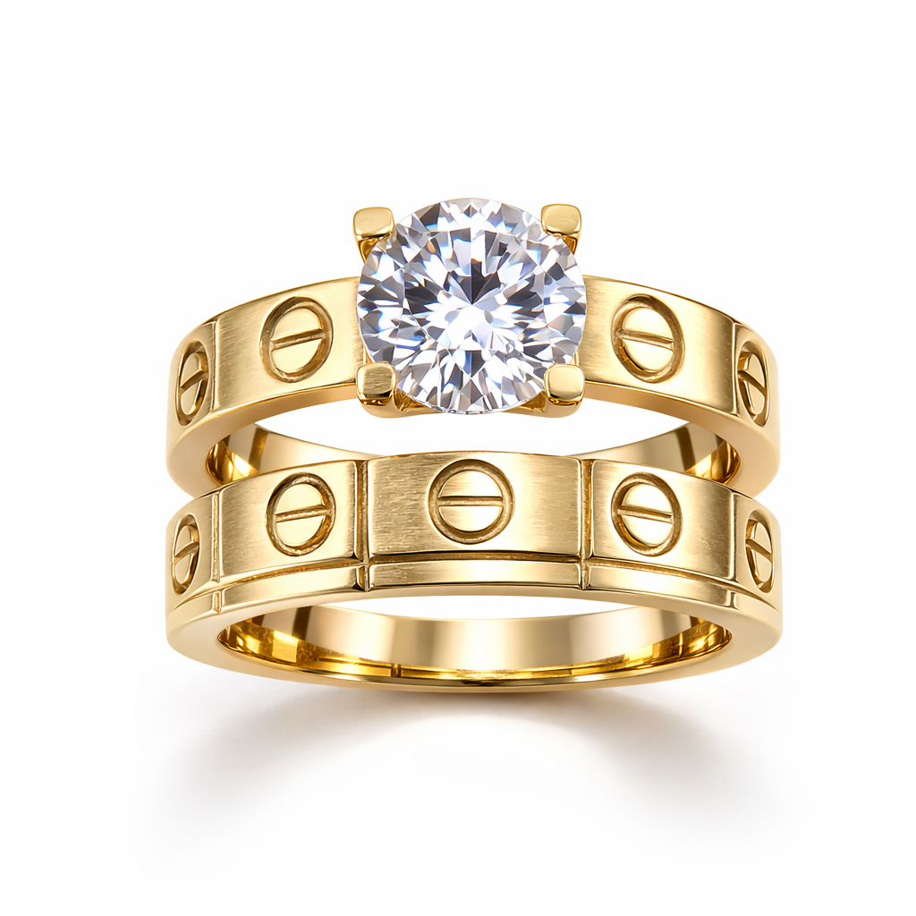 10KT  RING+WOMAN Size 8.5 Weigth 2.5GR