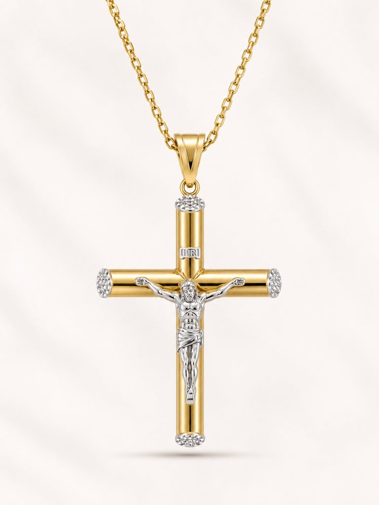 10KT EXTRA LARGE CHRIST ON CROSS PENDANT Size XL Weigth 6.3GR