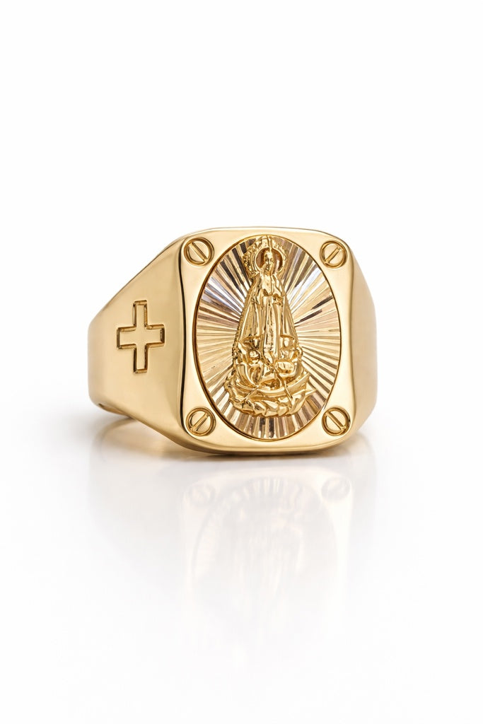 10KT VIRGEN DE LA CARIDAD RING Size 12 Weigth 4.8GR
