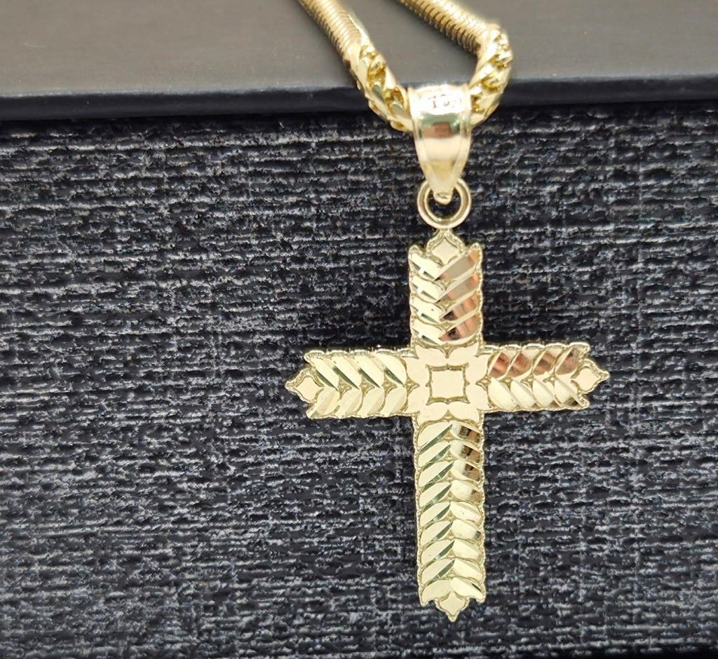 10KT SMALL DIAMOND CUT CROSS PENDANT  Weight 1.3GR