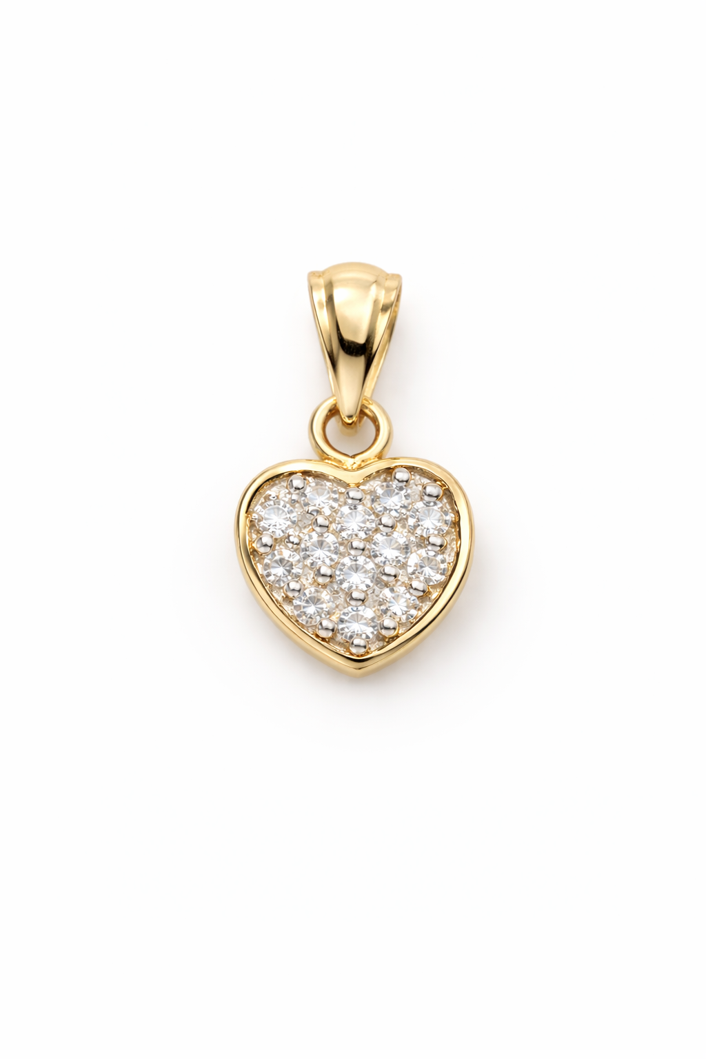10KT YELLOW GOLD SMALL HEART DIAMOND PENDANT Size  Weigth 1.2GR