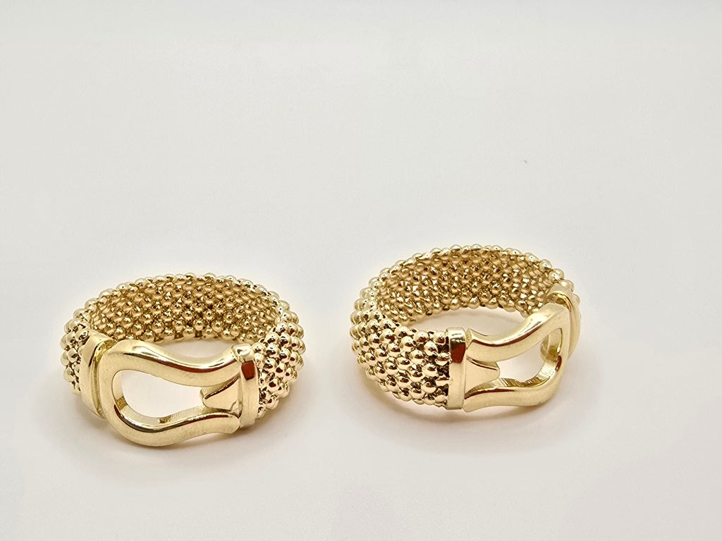 10KT ELEGANT MILANESA RING Size 7 Weigth 4.7GR