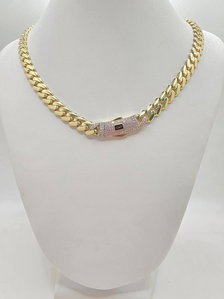 10KT CERTIFIED MONACO CHAIN CZ CLOSURE Size 20INCH 8MM Weight 19.7GR