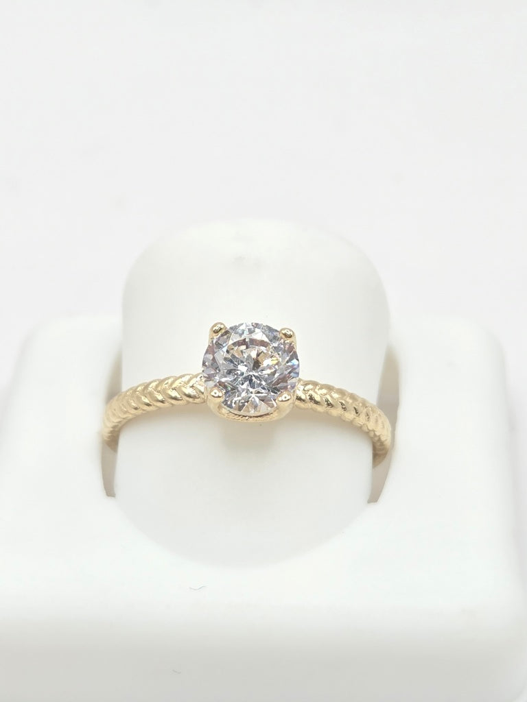 14KT DELICATE BRAIDED DESIGN PROMISE RING Size 7 Weigth 1.7GR