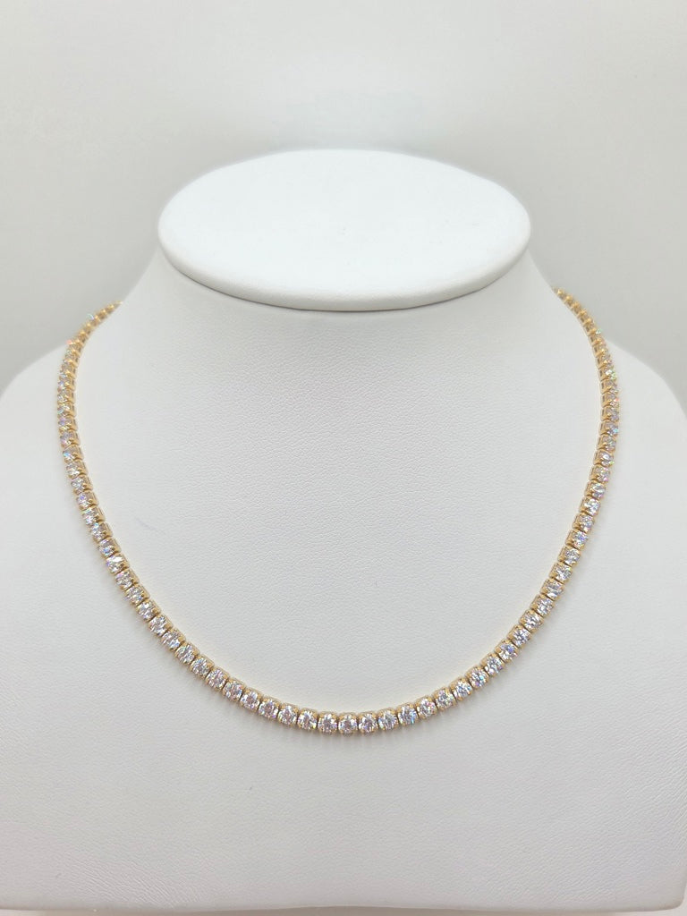 10KT TENNIS NECKLACE CZ Size 23INCH 3.5MM Weight 17.4GR